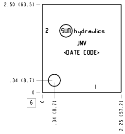 JNV – Ninety degree – JNV_6B JNV Sun Hydraulics Ninety degree Line mount manifold drawing