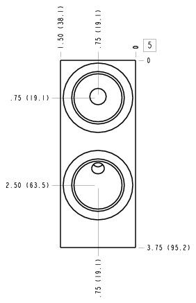 JPW Sun Hydraulics Ninety degree Line mount manifold drawing