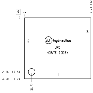 JRC Sun Hydraulics Ninety degree Line mount manifold drawing