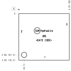JRD Sun Hydraulics Ninety degree Line mount manifold drawing
