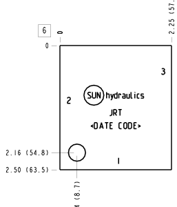 JRT Sun Hydraulics Ninety degree Line mount manifold drawing