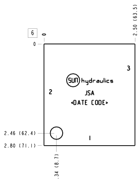 JSA Sun Hydraulics Ninety degree Line mount manifold drawing