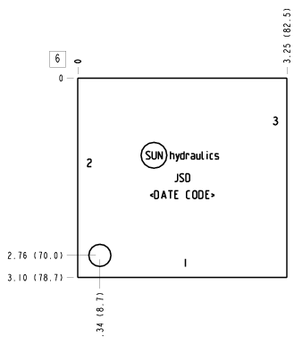 JSD Sun Hydraulics Ninety degree Line mount manifold drawing