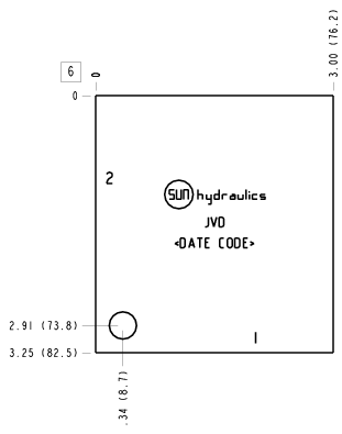 JVD Sun Hydraulics Ninety degree Line mount manifold drawing