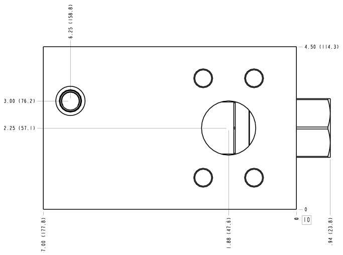 K6R Sun Hydraulics Ninety degree with reverse flow check - sequence Line mount manifold drawing
