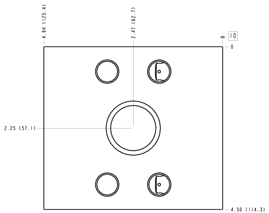 KC6 Sun Hydraulics Ninety degree Line mount manifold drawing