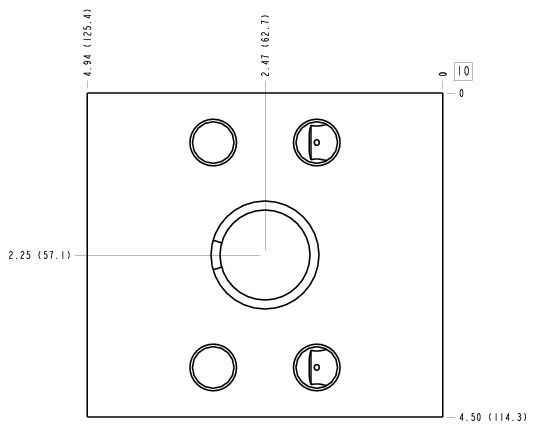 KF6 Sun Hydraulics Ninety degree with gauge port Line mount manifold drawing