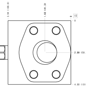 KGR Sun Hydraulics Ninety degree with shuttle Line mount manifold drawing