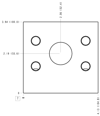 LA2 – Ninety degree with gauge port – LA2_7B LA2 Sun Hydraulics Ninety degree with gauge port Line mount manifold drawing