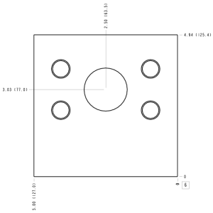 LA6 Sun Hydraulics Ninety degree with gauge port Line mount manifold drawing