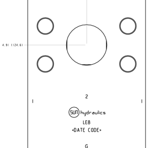 LE8 Sun Hydraulics Through port with gauge port Line mount manifold drawing
