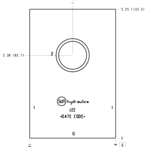 LEE Sun Hydraulics Through port with gauge port Line mount manifold drawing