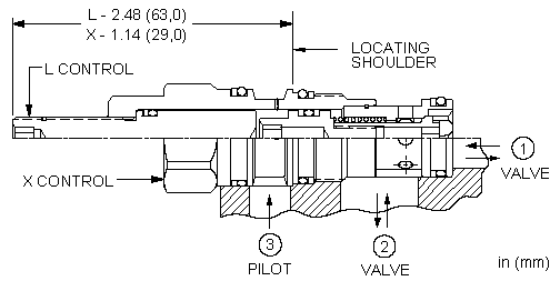 LKDC-XDN Sun Hydraulics Logic Element Valve – installation dimensions drawing, cavity T-11A