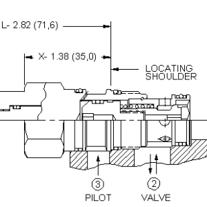 LKFC-XDN Sun Hydraulics Logic Element Valve – installation dimensions drawing, cavity T-2A