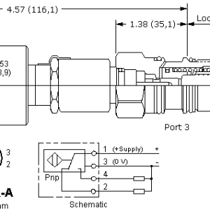 LKFCZ-DN Sun Hydraulics Position Indication Valve – installation dimensions drawing, cavity T-2A