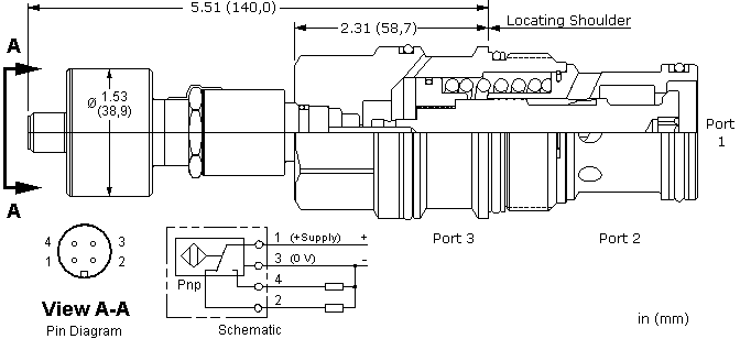 LKJCZ-DN Sun Hydraulics Position Indication Valve – installation dimensions drawing, cavity T-19A