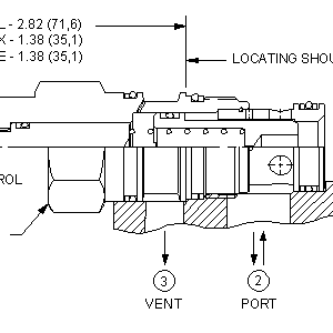 LOFA-XDN Sun Hydraulics Logic Element Valve – installation dimensions drawing, cavity T-2A