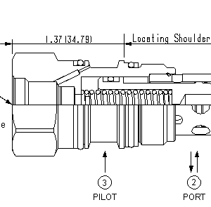 LOFA8-DN Sun Hydraulics Logic Element Valve – installation dimensions drawing, cavity T-2A