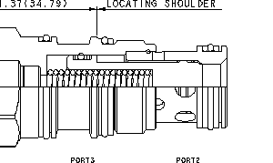 LOFB8-DN Sun Hydraulics Logic Element Valve – installation dimensions drawing, cavity T-2A