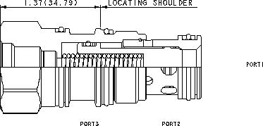 LOFB8-DN Sun Hydraulics Logic Element Valve – installation dimensions drawing, cavity T-2A