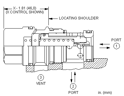 LOHD-XDN Sun Hydraulics Logic Element Valve – installation dimensions drawing, cavity T-17A