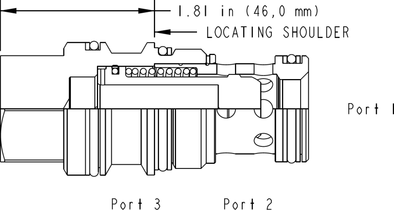 LOHOXDN Sun Hydraulics Logic Element Valve – 2D outline drawing