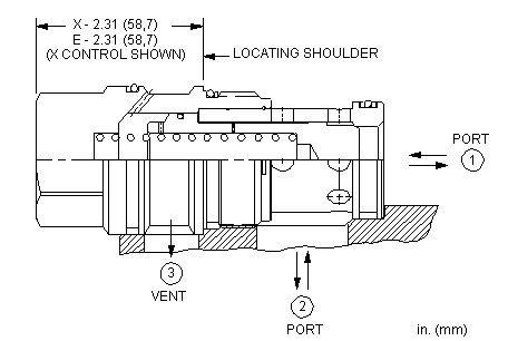 LOJB-XDN Sun Hydraulics Logic Element Valve – installation dimensions drawing, cavity T-19A
