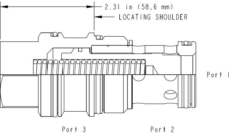 LOJCXDN Sun Hydraulics Logic Element Valve – 2D outline drawing