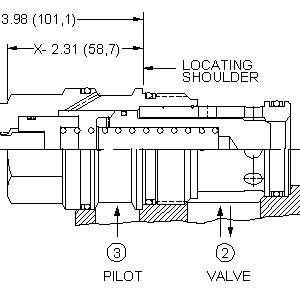 LOJC-XDN Sun Hydraulics Logic Element Valve – installation dimensions drawing, cavity T-19A