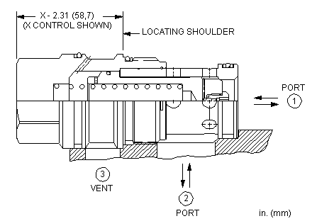 LOJD-XDN Sun Hydraulics Logic Element Valve – installation dimensions drawing, cavity T-19A