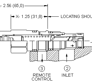 LPBA-XHN Sun Hydraulics Modulating Spool Valve – installation dimensions drawing, cavity T-163A