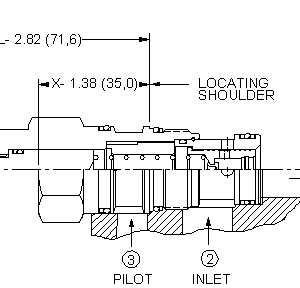 LPFC-XHN Sun Hydraulics Modulating Spool Valve – installation dimensions drawing, cavity T-2A