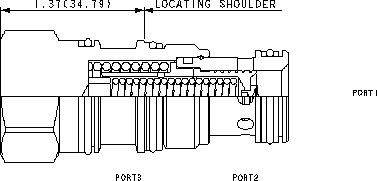 LRFA – Normally closed, modulating element with pilot source from port 1 – LRFAXHN_2d25 LRFAXHN Sun Hydraulics Modulating Spool Valve – 2D outline drawing