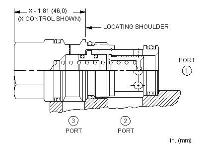 LRHC-XHN Sun Hydraulics Modulating Spool Valve – installation dimensions drawing, cavity T-17A