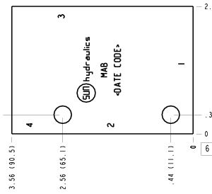 MAB Sun Hydraulics Ninety degree Line mount manifold drawing