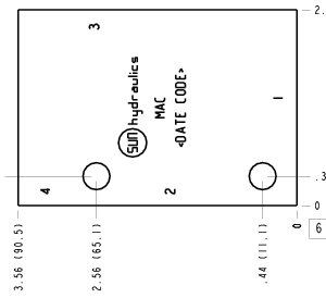 MAC Sun Hydraulics Ninety degree Line mount manifold drawing