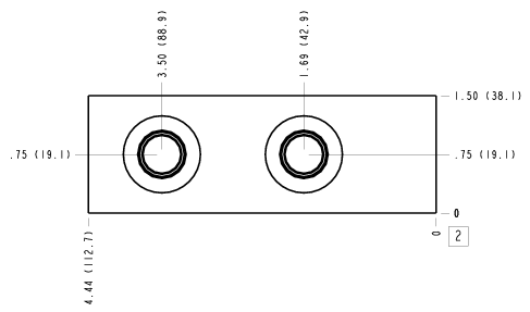 MMI Sun Hydraulics Ninety degree Line mount manifold drawing