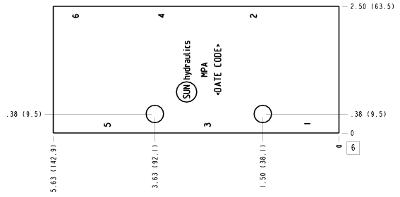 MPA Sun Hydraulics Ninety degree Line mount manifold drawing