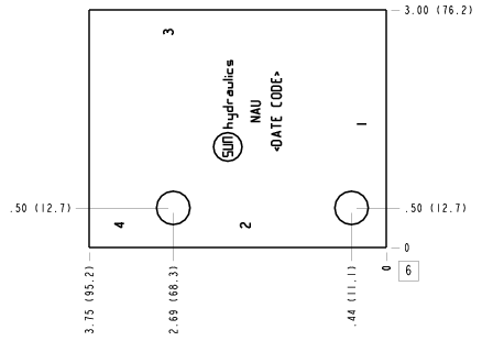 NAU Sun Hydraulics Ninety degree Line mount manifold drawing