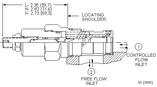 NCEB-LCN Sun Hydraulics Needle Valve – installation dimensions drawing, cavity T-5A