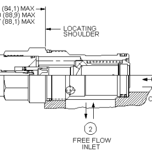 NCGC-LCN Sun Hydraulics Needle Valve – installation dimensions drawing, cavity T-18A