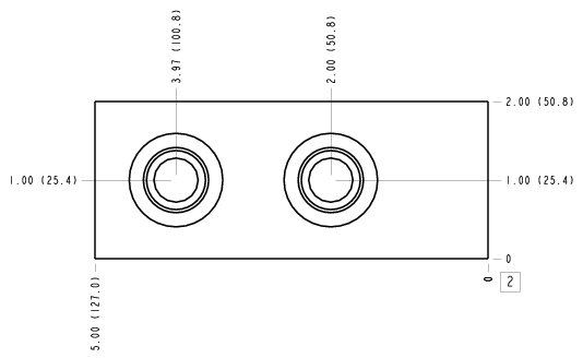 NMV Sun Hydraulics Ninety degree Line mount manifold drawing