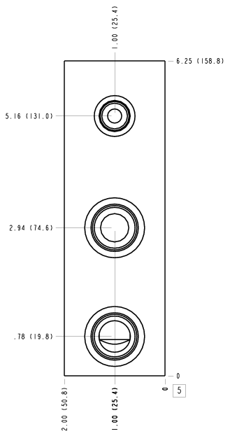 NPK Sun Hydraulics Ninety degree Line mount manifold drawing