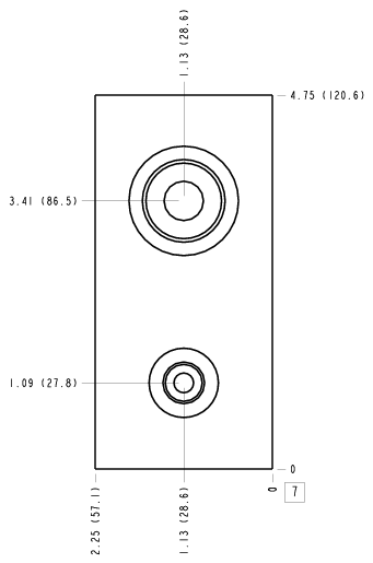 PAW Sun Hydraulics Ninety degree with gauge port Line mount manifold drawing
