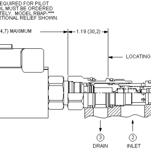 PBDB8-WN Sun Hydraulics Reducing Valve – installation dimensions drawing, cavity T-11A