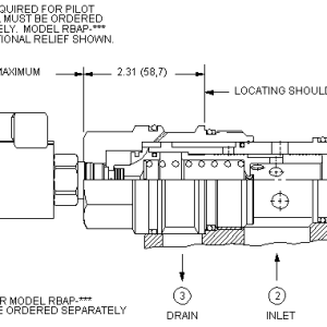 PBJB8-WN Sun Hydraulics Reducing Valve – installation dimensions drawing, cavity T-19A