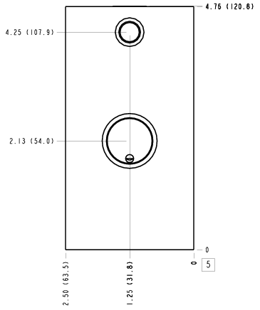 PGD Sun Hydraulics Four Port w/Shuttle Line mount manifold drawing