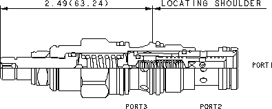 PPDF – Pilot-operated, pressure reducing/relieving valve with drilled piston orifice – PPDFLAN_2d25 PPDFLAN Sun Hydraulics Reducing/Relieving Valve – 2D outline drawing
