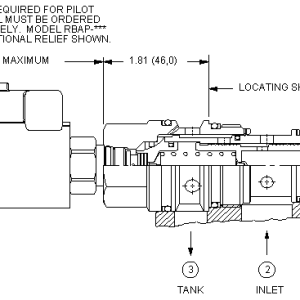 PPHB8-WN Sun Hydraulics Reducing/Relieving Valve – installation dimensions drawing, cavity T-17A