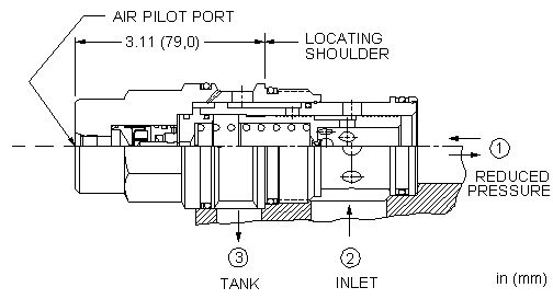 PPJC-BBN Sun Hydraulics Reducing/Relieving Valve – installation dimensions drawing, cavity T-19A
